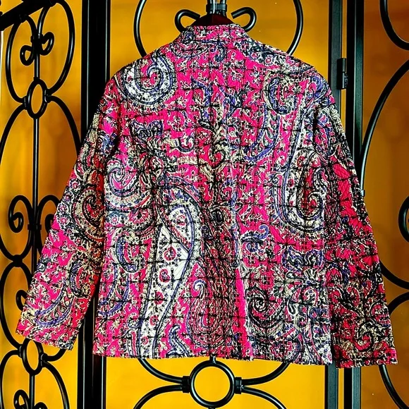 CHICO’S Reversible Paisley Print Jacket - Picture 10 of 17